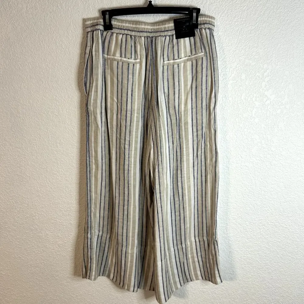 Banana Republic Martin Fit Linen Blend Wide Leg Pants Womens Size Medium NWT
